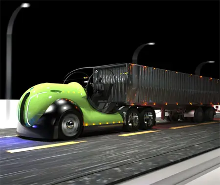 Lamborghini on Atropos   An Aeorodynamic Converting Hybrid Semi Truck   Tuvie