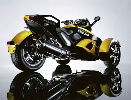 Motorcycle Wheels on Can Am Spyder Roadster Three Wheels Vehicle