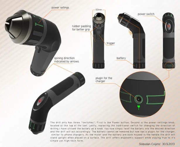 Concept Cordless Drill by Slobodan Cvijetić