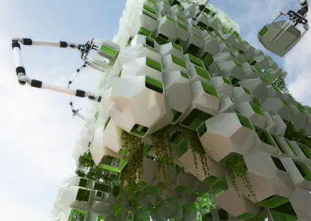 Architectural Design on Eco Pods Architectural Design With Robotic Arms   Tuvie