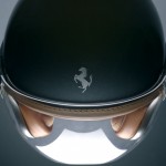 Ferrari Motorcycle Helmet Features Genuine Leather Trim and Embossed Ferrari Logo