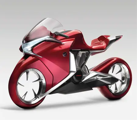 Motorcycle Wheels on Honda V4 Motorcycle Concept With Hubless Wheels   Tuvie