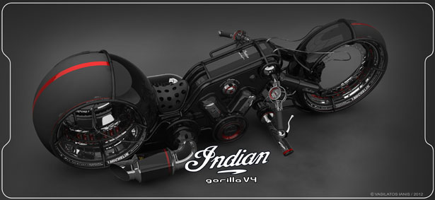 Indian Gorilla V4 Motorcycle by Vasilatos Ianis