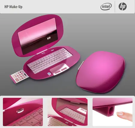 laptop hp make up concept