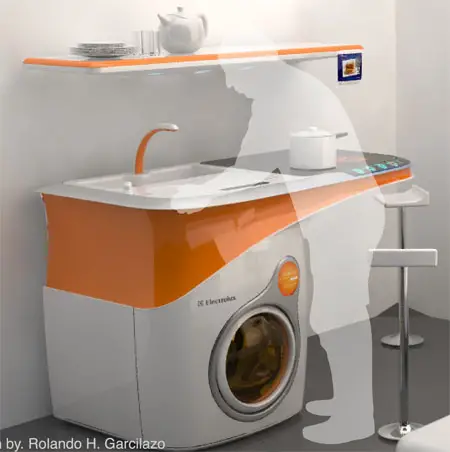 Kitchen Design  Washing Machine on Kitchen Eliminates The Need Of Separate Kitchen Appliances2 Jpg