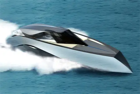 The two tiered boat design is aerodynamic, which ensures that the boat 