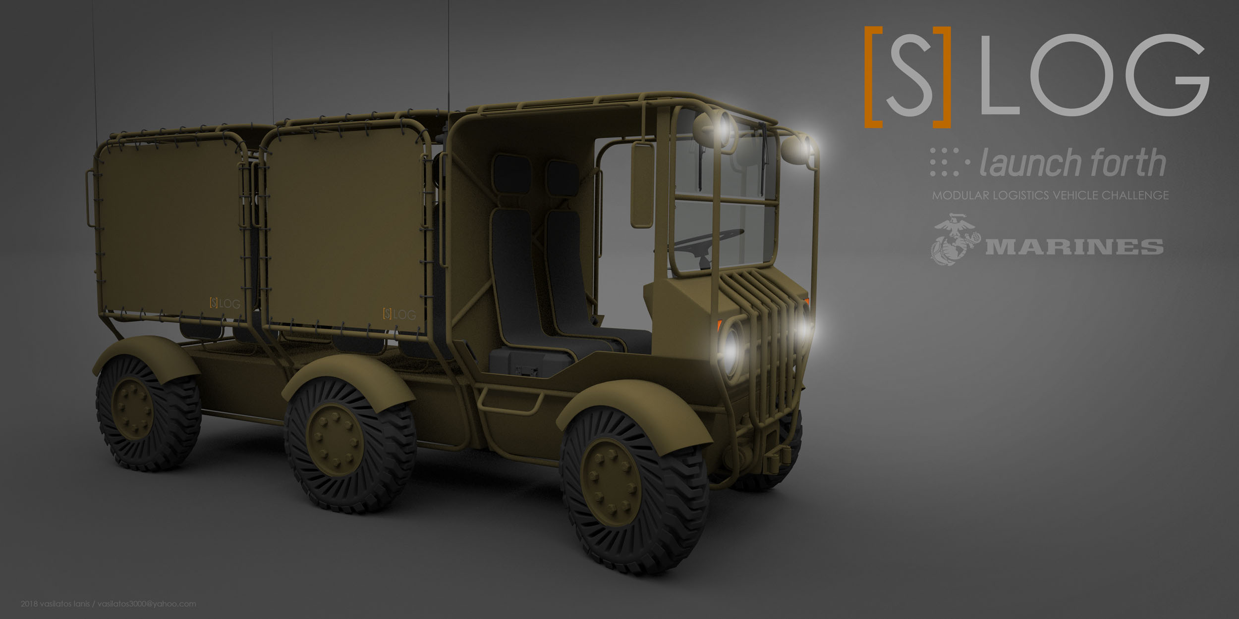 [S]LOG Six Wheeled Electrical Powered Modular Vehicle as Modular