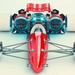 SoberPixels Red Racer : Futuristic F1 Concept Racing Car by Ronald de Groot