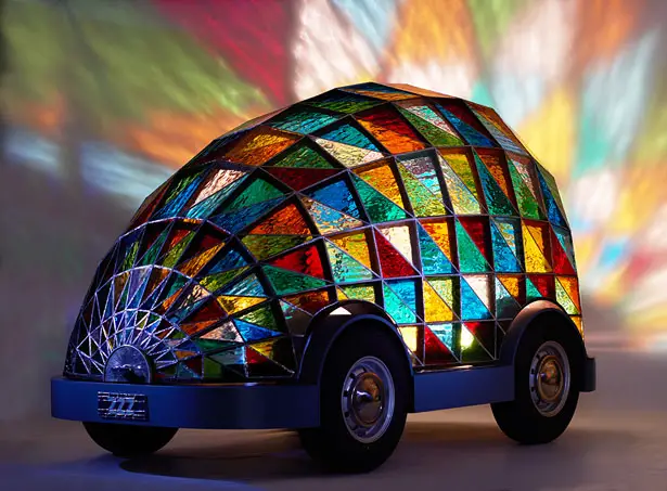 Stained Glass Driverless Sleeper Car by Dominic Wilcox