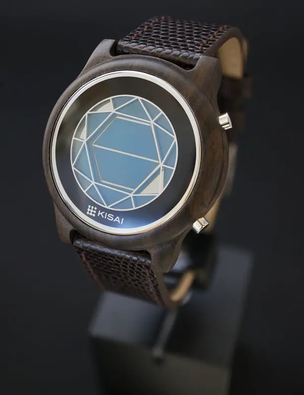 Tokyoflash Kisai Polygon Wood LCD Watch