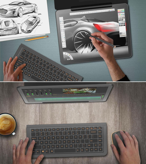 Upsidedown Convertible PC Features Laptop, Tablet, and Desktop