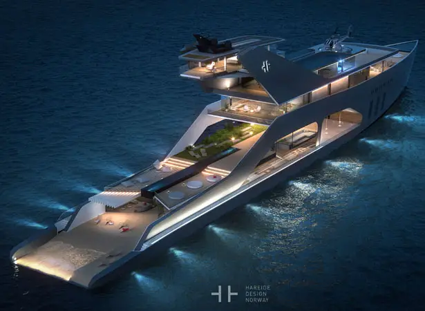 108M Mega Yacht with Multi-Level Platforms to Encourage Passengers to Admire The Beauty of Nature