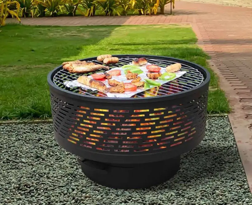 17 Stories Outdoor Fire Pit Comes With Grill And Table Top Cover