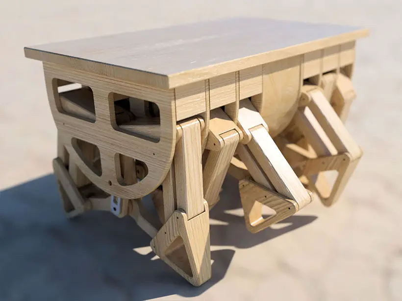 Carpentopod: A Walking Table Powered By Two Motors by Giliam de Carpentier
