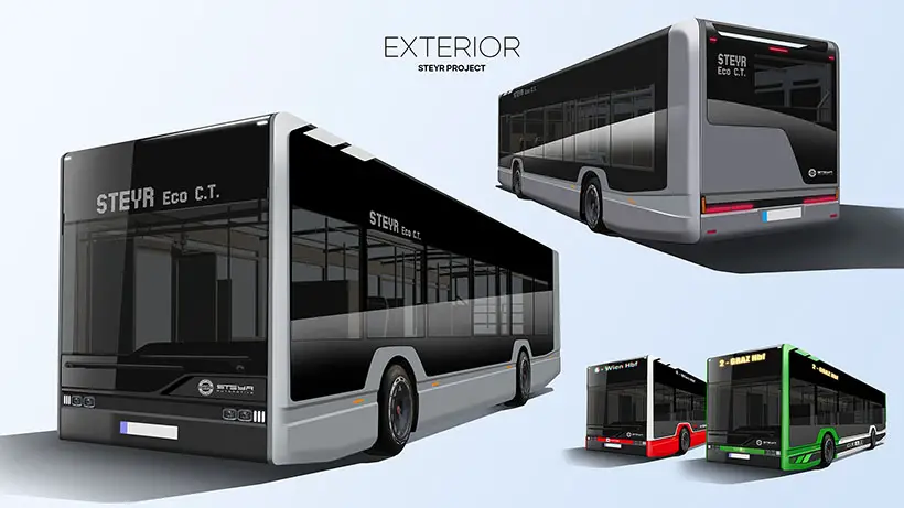 STEYR Electric City Bus by Raphaël Beauvoir, Armin Schellmann, and Yousif Ahmed