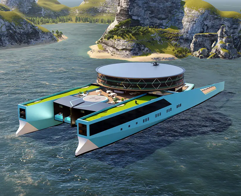 VNZ 144m Mega Catamaran by Vuk Nemanja Zoraja