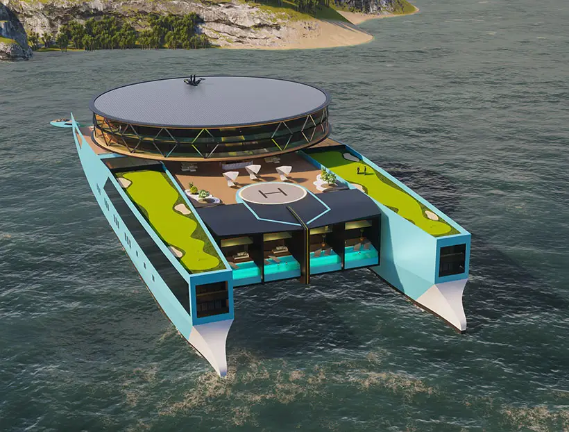 VNZ 144m Mega Catamaran by Vuk Nemanja Zoraja