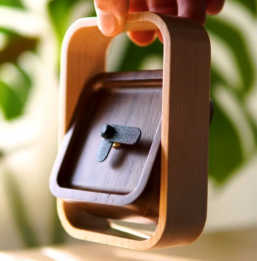 Wooden Clock Table by Lautaro Lucero