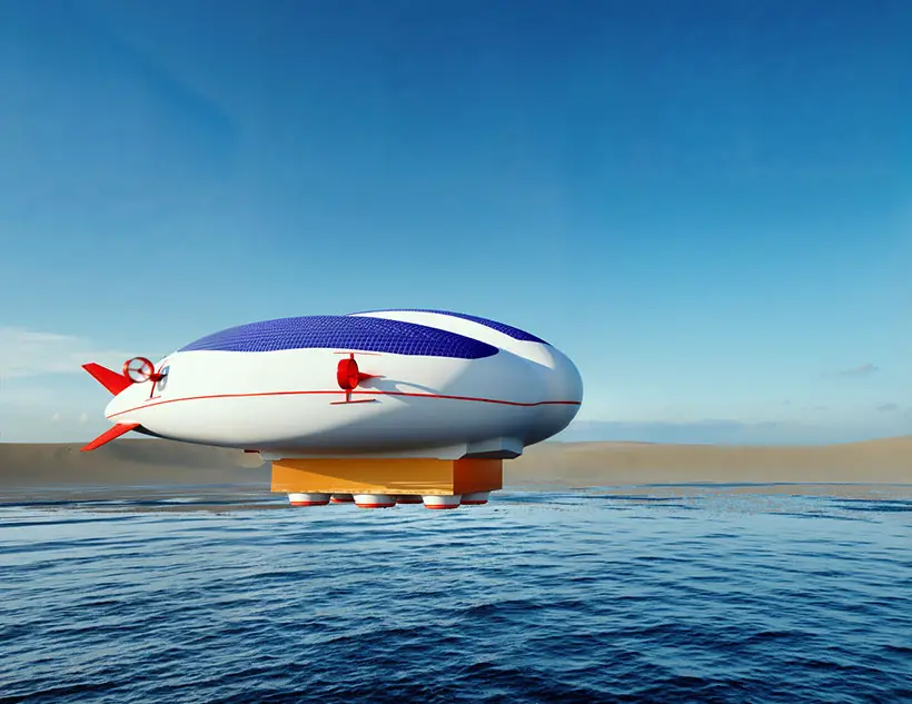 Futuristic LDWO Air Cube Hybrid Airship