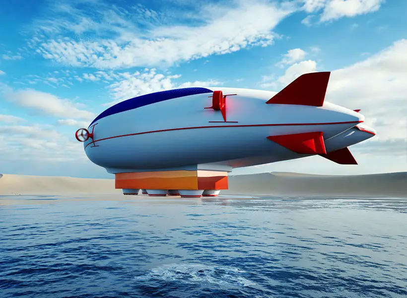 Futuristic LDWO Air Cube Hybrid Airship