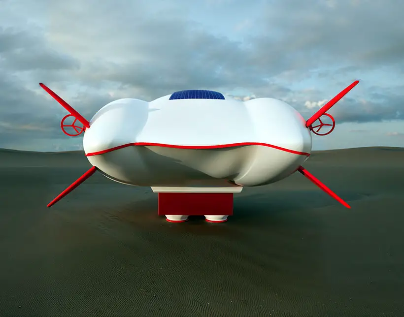 Futuristic LDWO Air Cube Hybrid Airship