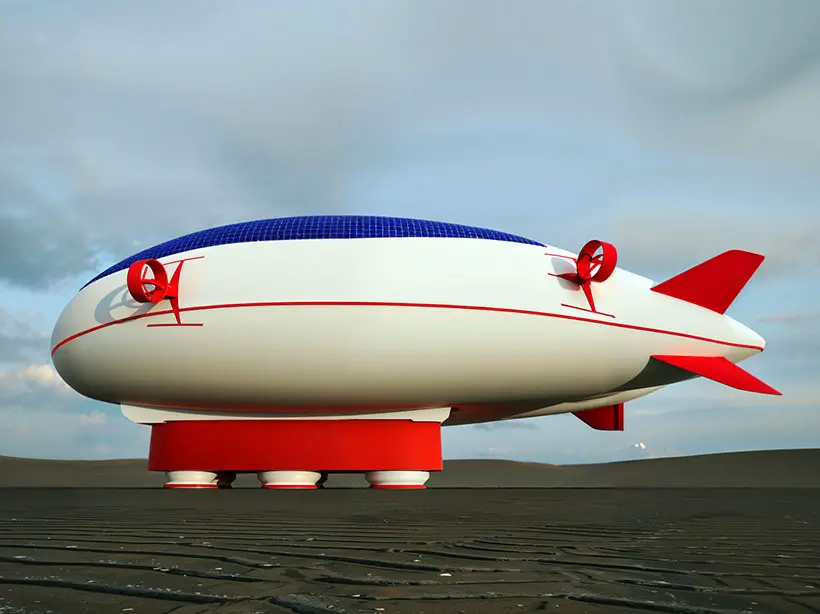 Futuristic LDWO Air Cube Hybrid Airship