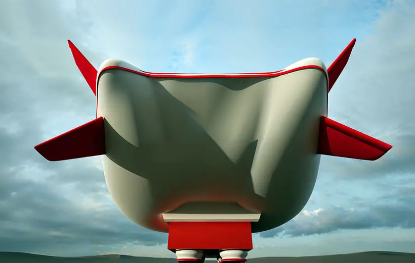 Futuristic LDWO Cube Air Hybrid Airship