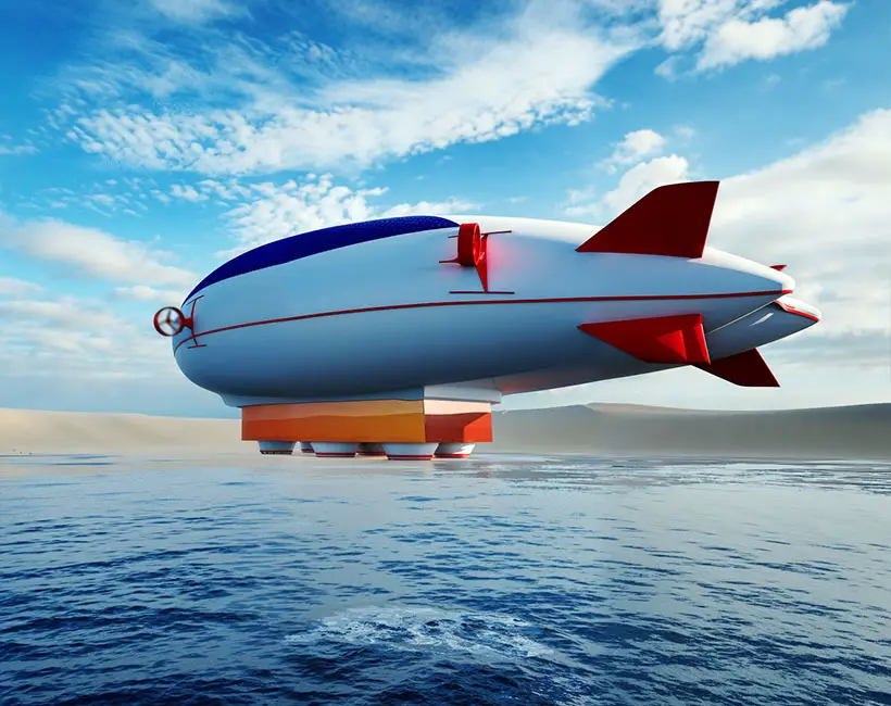 Futuristic LDWO Cube Air Hybrid Airship