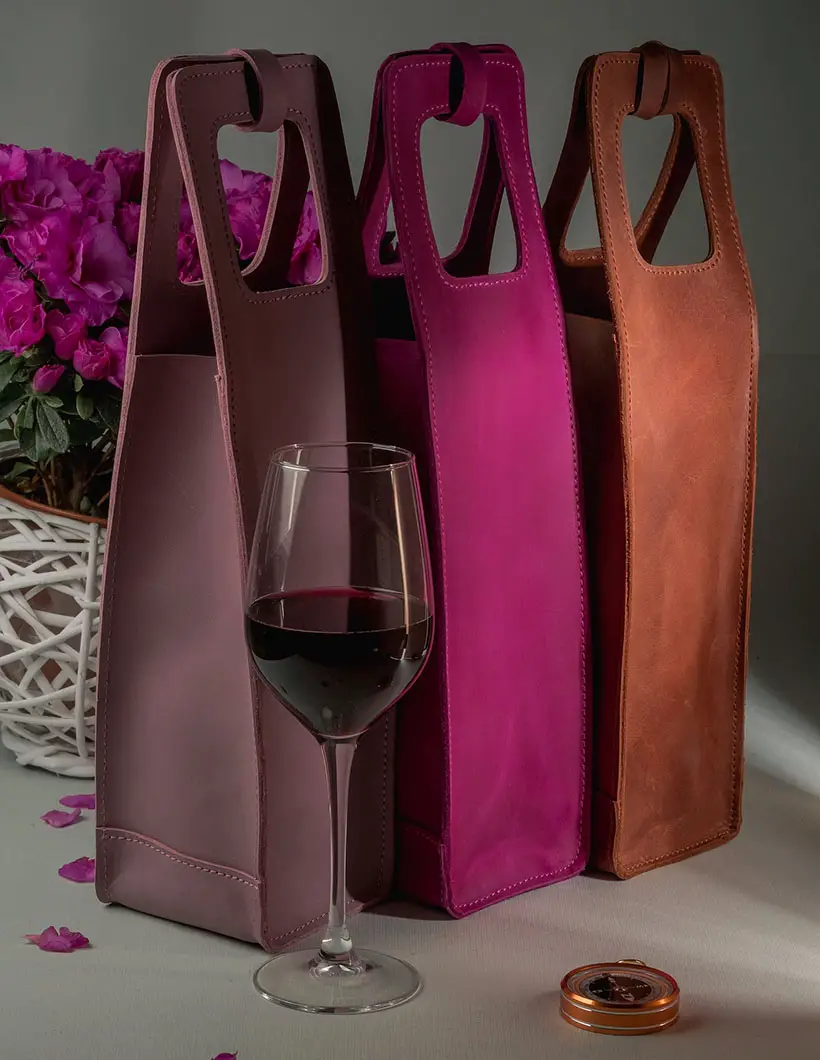 Hand Crafted Leather Wine Caddy