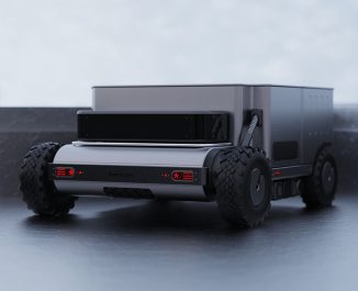 Futuristic HyperLynx Autonomous Truck with AI Technology