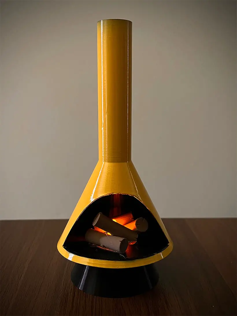 Cool Miniature Mid-Century Modern-style LED Fireplace