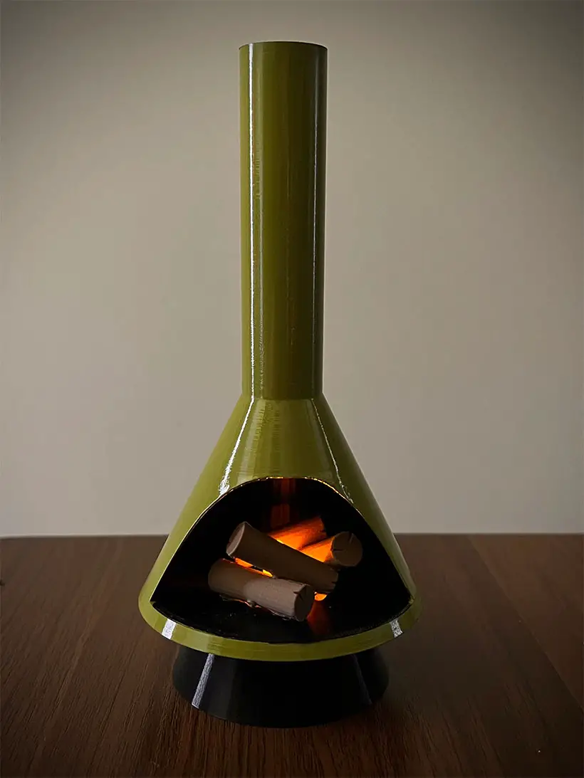 Cool Miniature Mid-Century Modern-style LED Fireplace