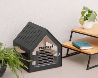 Modern PetSo Dog House with Transparent, Acrylic Door