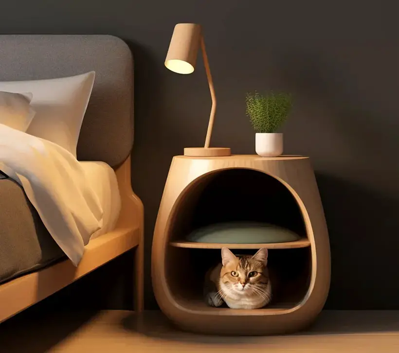Evian Integrated Cat Bed Nightstand