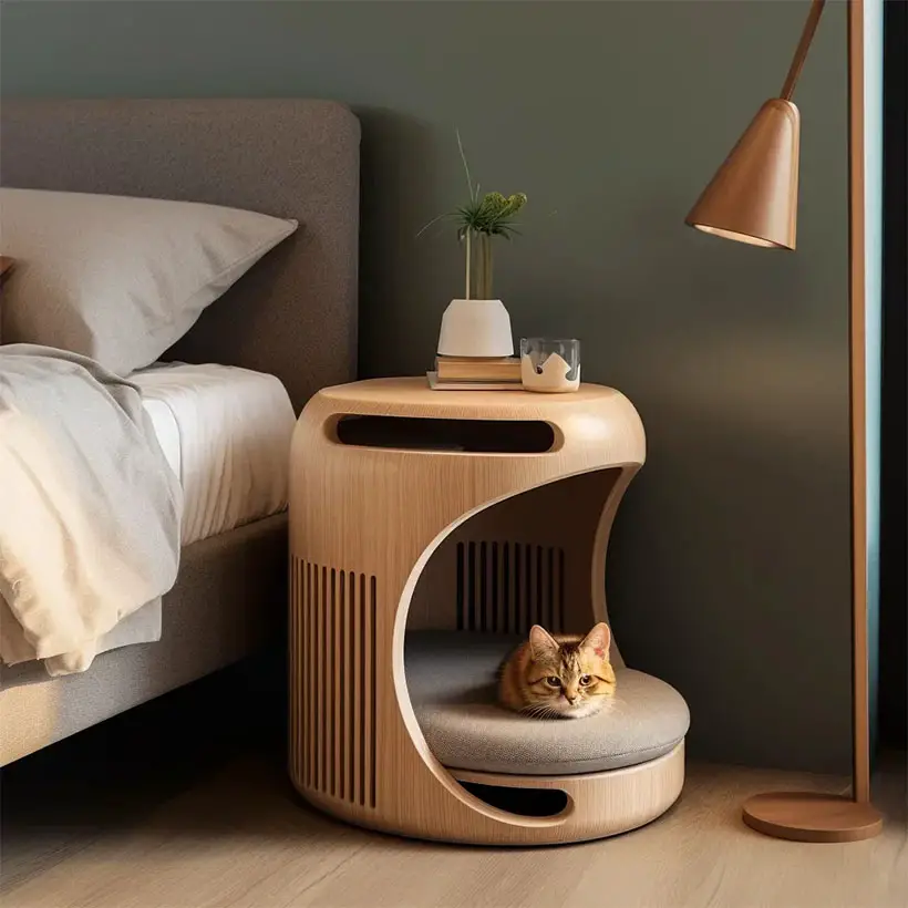 Evian Integrated Cat Bed Nightstand