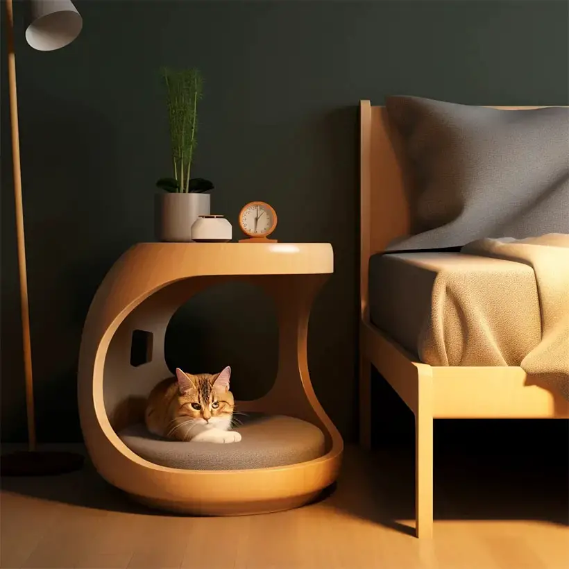 Evian Integrated Cat Bed Nightstand