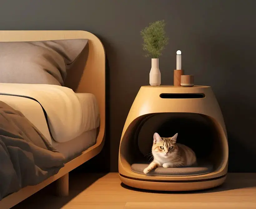 Evian Integrated Cat Bed Nightstand