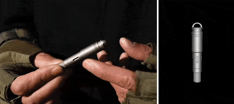 DartInk: Quick-Release Titanium Mini Pen & Knife