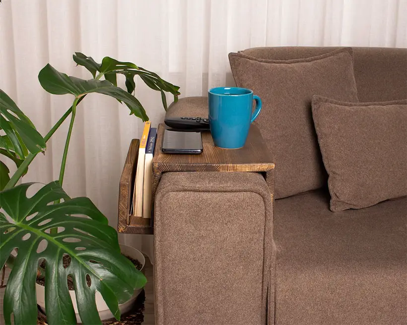 Modern Couch Wood Armrest Table
