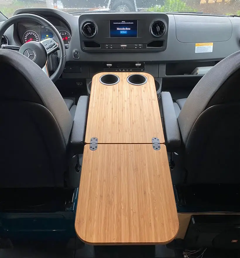 Armrest Bamboo Folding Tabletop with Cup Holders