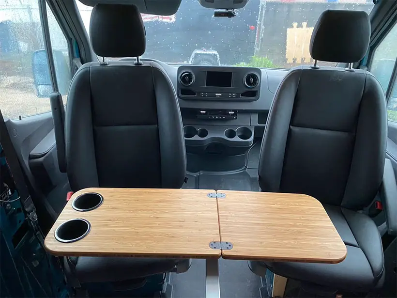 Armrest Bamboo Folding Tabletop with Cup Holders