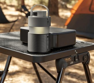 CAMPS 3-in-1 Camping Entertainment Device: A Lamp, A Beam Projector, and A Bluetooth Speaker