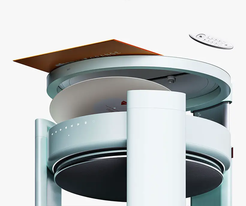 RNT Furniture-type Audio System with Turntable Integration by Minseok Bae