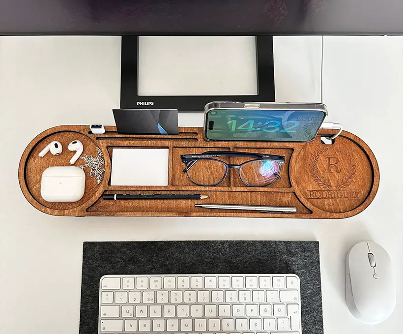 Wood Office Desk Organizer