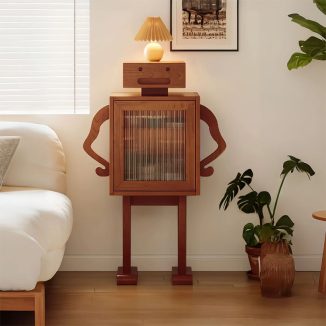 Playful Trinx Jaecee Robot End Table with 360-degree Rotation
