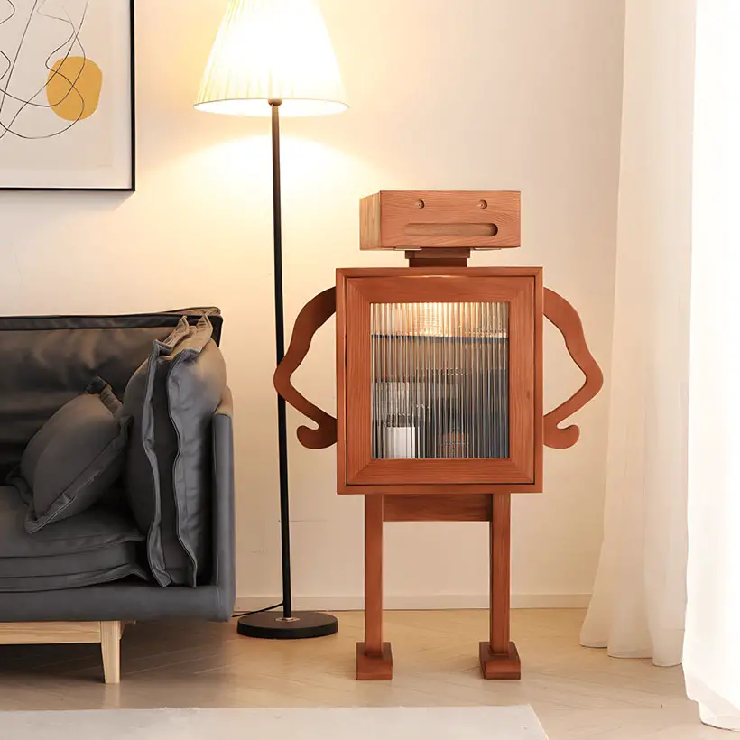 Trinx Jaecee Robot End Table with 360-degree Rotation