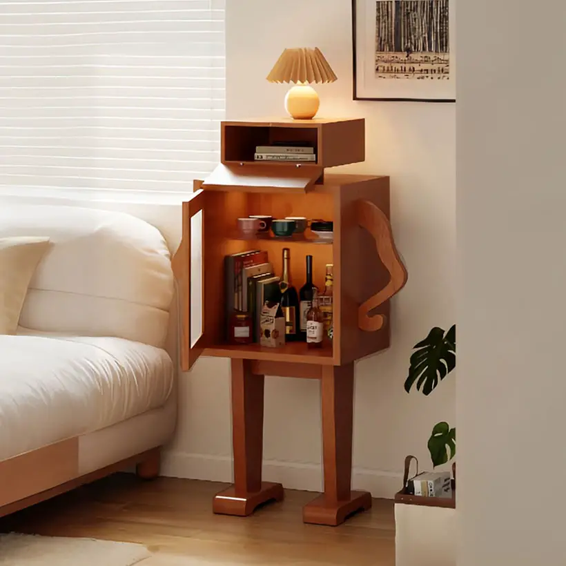 Trinx Jaecee Robot End Table with 360-degree Rotation