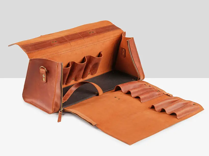 Stylish Leather BBQ Storage Bag