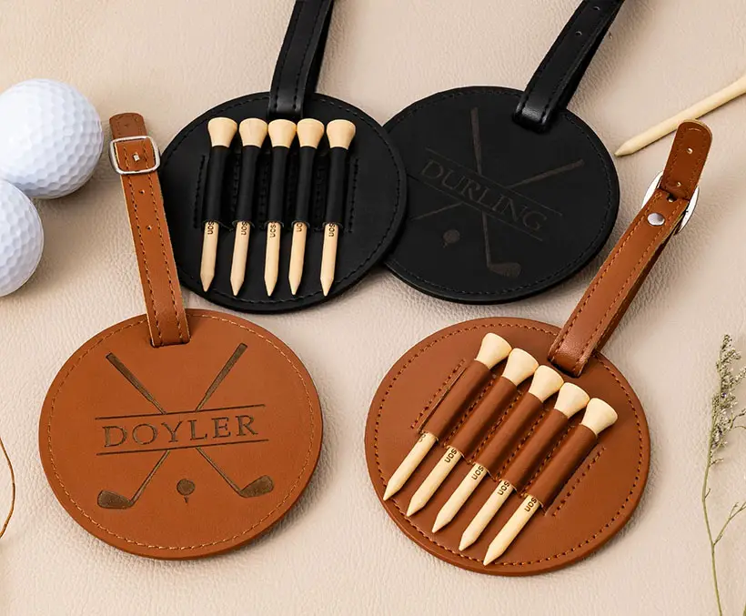 Stylish Leather Golf Bag Tag