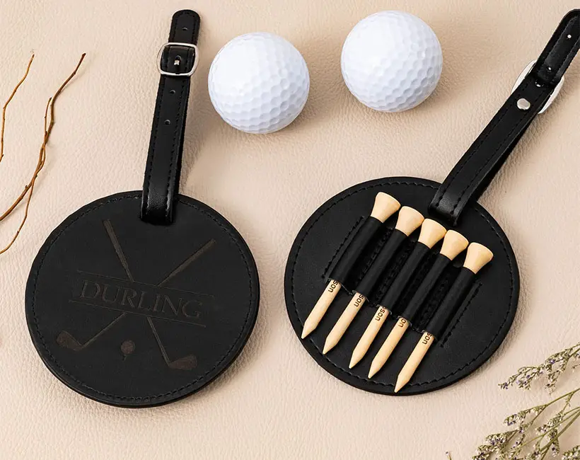 Stylish Leather Golf Bag Tag